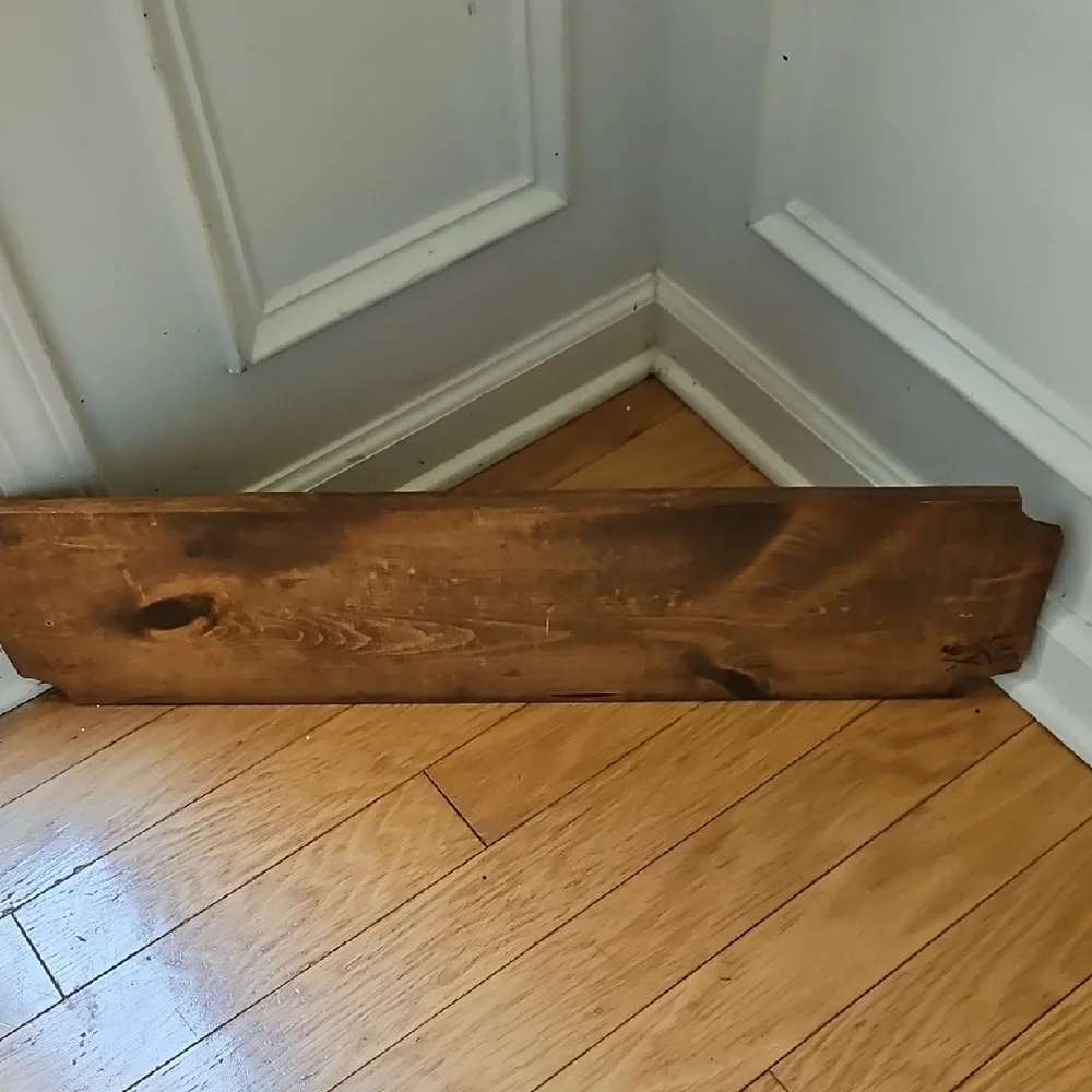 Vintage Rustic Handmade Brown Wooden Door Entry Sign 27 X 7 Inches Remove Shoes